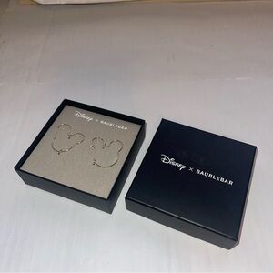 Disney X BaubleBar Mickey Mouse Silhouette Head Earrings Wire Hoop Outline Gold